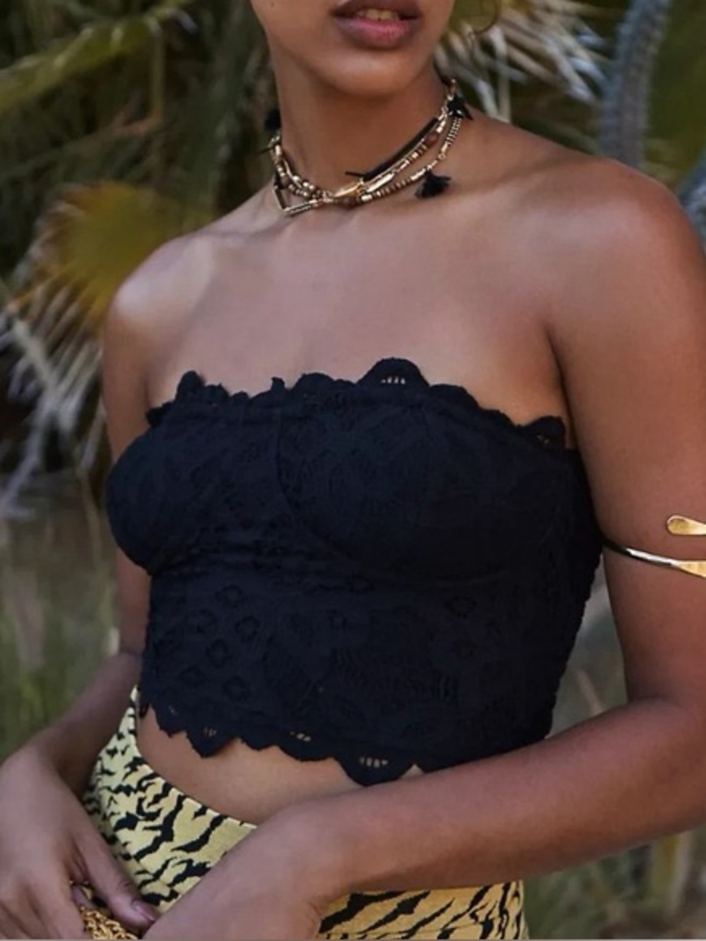 Free People Adella corset bra in black M NWT boho bandeau bohemian whimsygoth